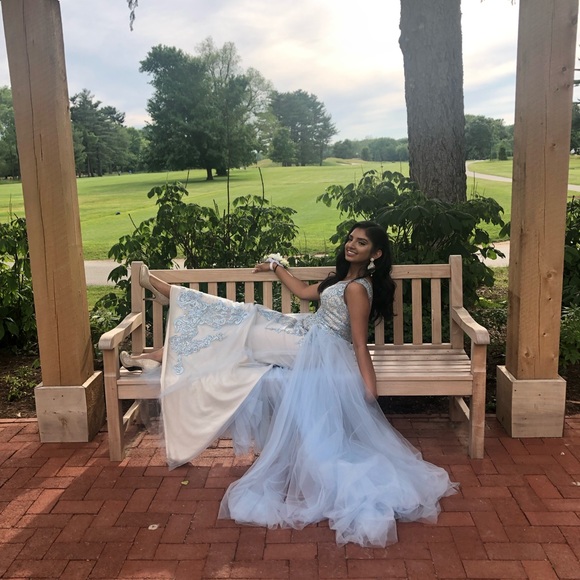 Dave & Johnny Light Blue Prom Dress - Picture 3 of 3